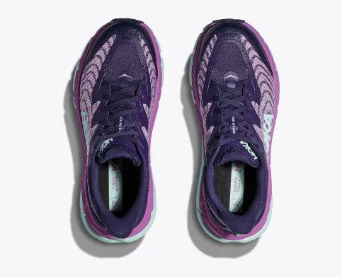Hoka Women's Mafate Speed 4 purple, light blue trail running shoe