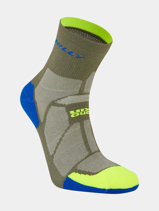 Hilly Marathon Fresh Anklet Sock (Olive/Fluo Yellow)