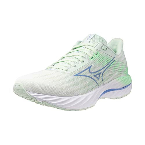 Mizuno Wave Inspire 21 women's running shoes in white and green colors