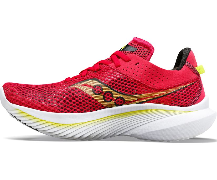 Saucony Kinvara 14 women's lightweight road running shoe, red and white