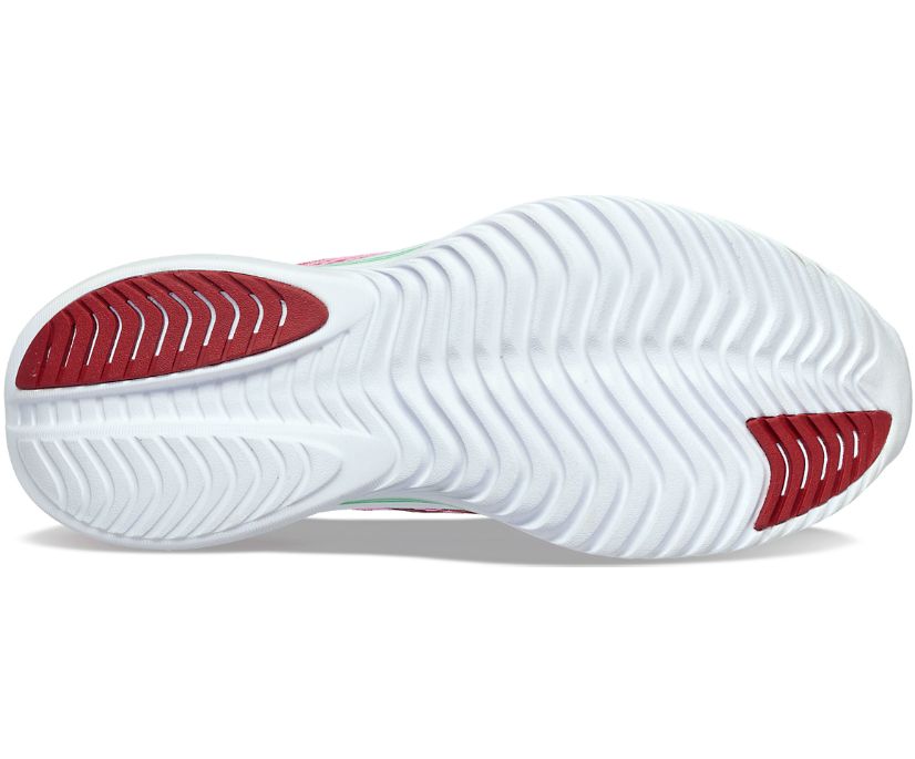 Saucony Kinvara 14 women's lightweight road running shoe, pink and white