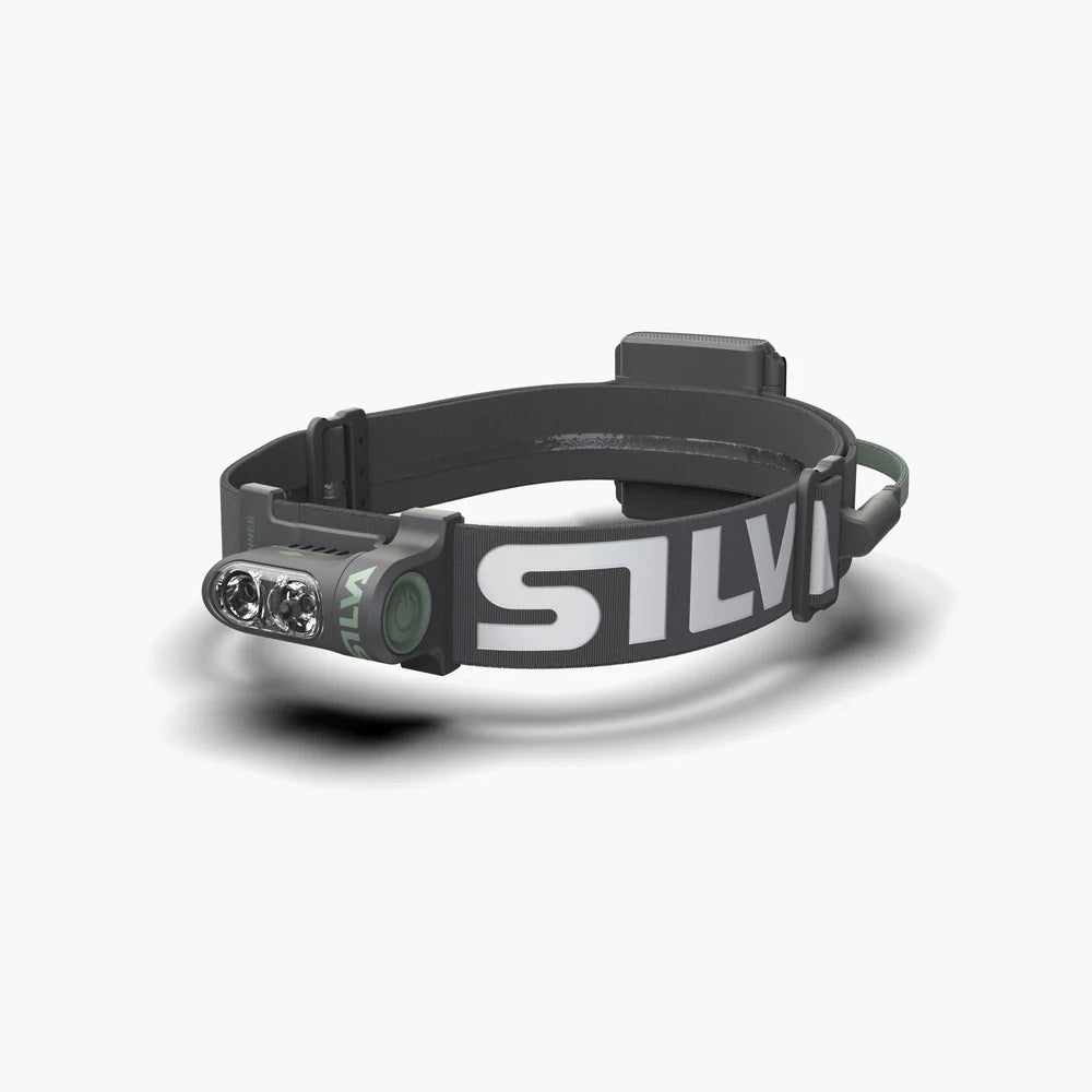 Black headlamp with 'SILVA' branding on a white background