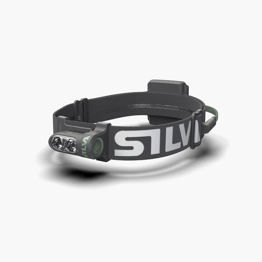 Black headlamp with 'SILVA' branding on a white background