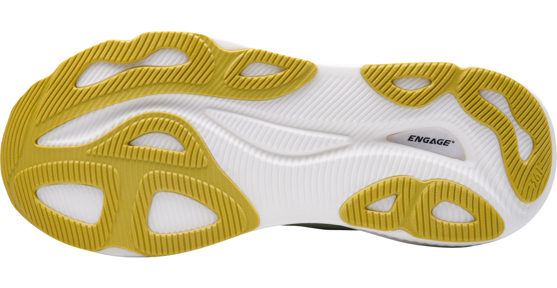 361 Meraki 6 yellow running shoe outsole