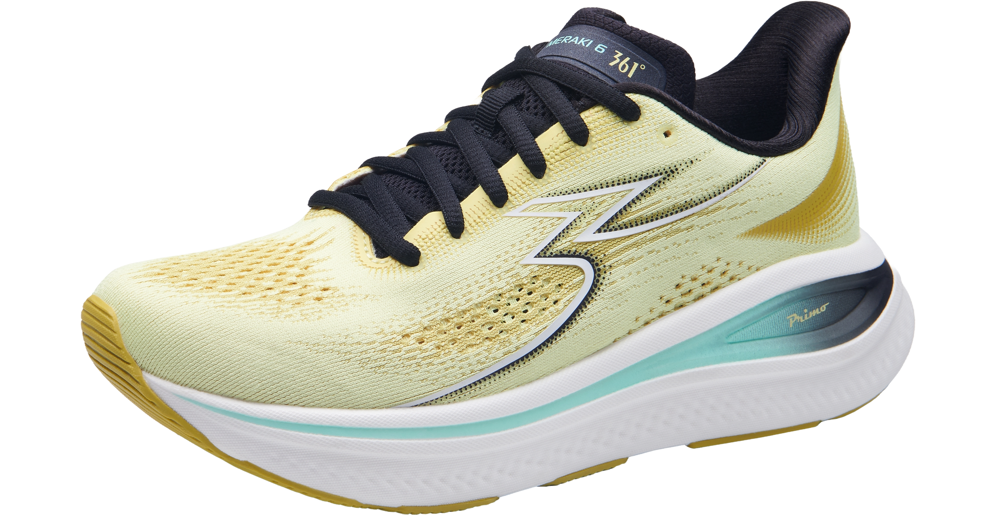 361 Meraki 6 yellow running shoe side view