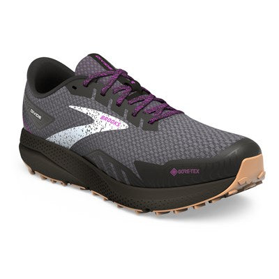 Brooks Women's Divide 4 GTX waterproof trail running shoe black, gray, purple