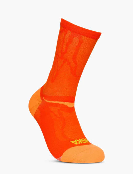 Orange sock on a white background