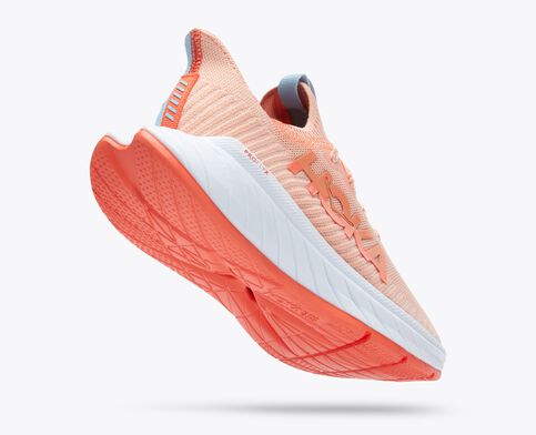 Hoka Carbon X3 women's carbon plated running shoe light pink, light blue