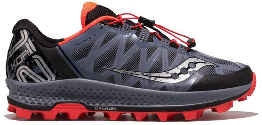 saucony trail running shoe, koa st, mud running shoe, fell running shoe, trail running shoe, black and gray running shoe,