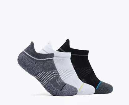 Hoka No Show Run Sock (White/Black/Grey) 3 Pack