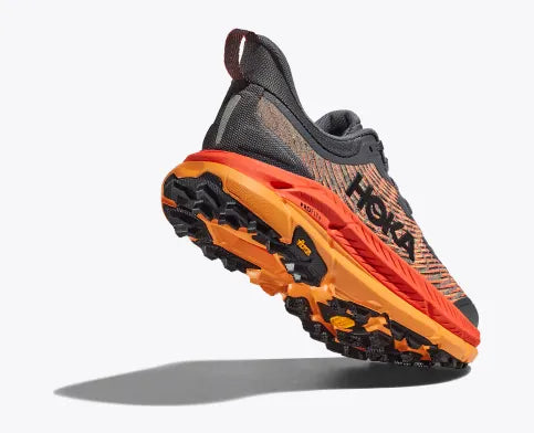 Hoka Men's Mafate Speed 4 black, grey, orange red trail running shoe