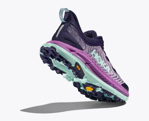 Hoka Women's Mafate Speed 4 purple, light blue trail running shoe