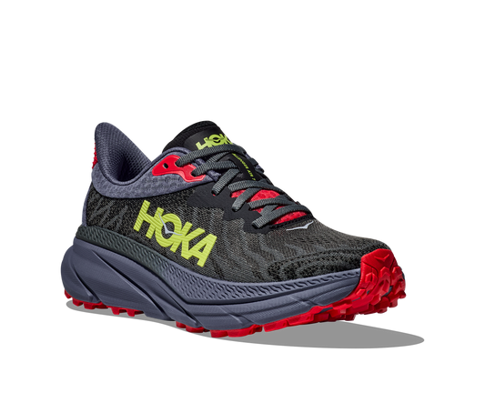 Hoka Men's Challenger ATR black and red front side angle view