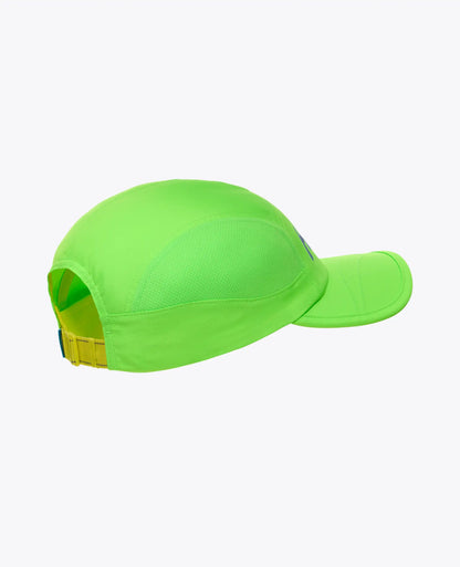 Green Hoka cap on a white background