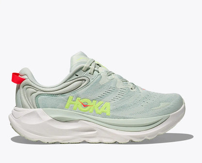 Light blue running shoe with Hoka branding on a white background