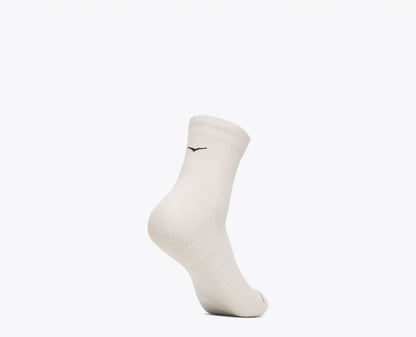 White sock with a black logo on a white background