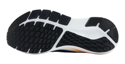 Black and white athletic shoe sole on a white background