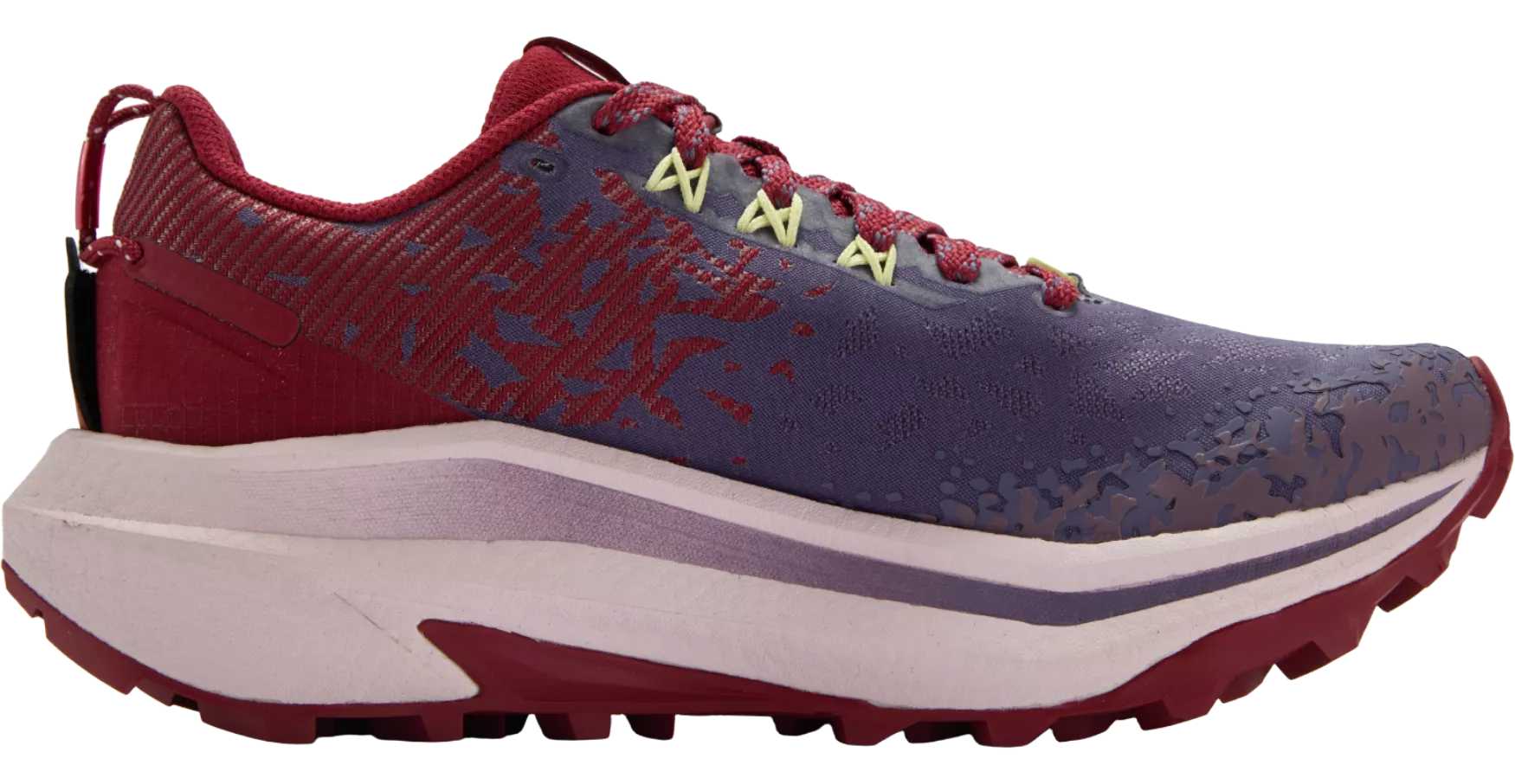 Blue and red running shoe on a white background