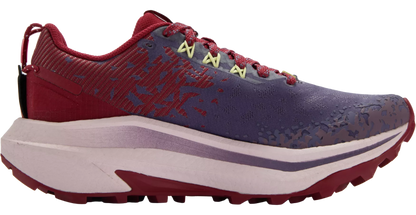 Blue and red running shoe on a white background