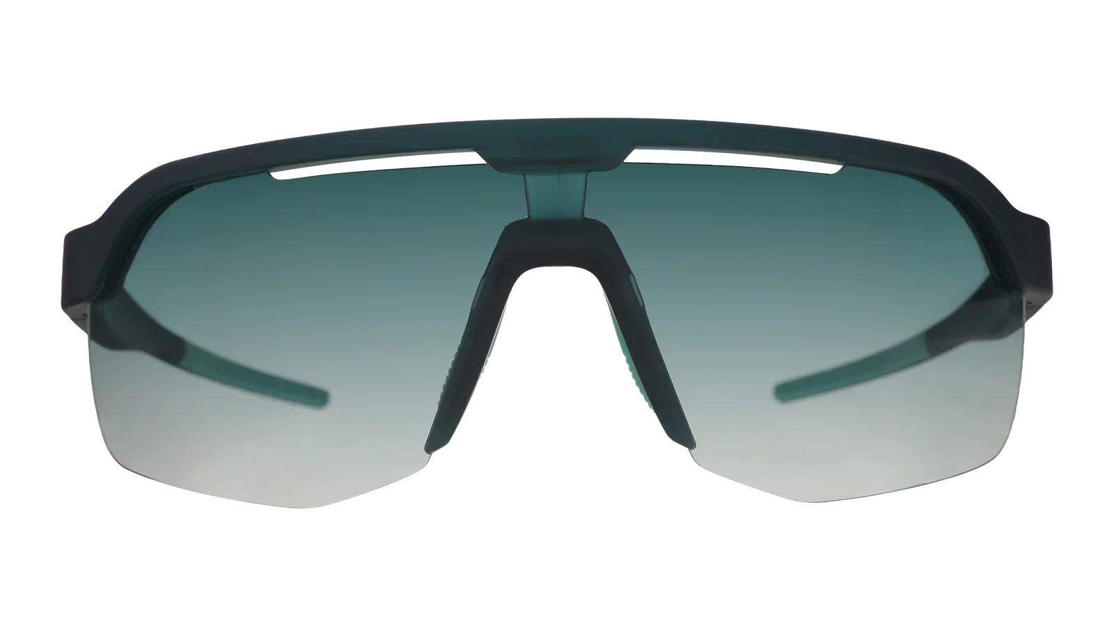 Goodr Bolt G: Electric Zen Machine Sunglasses with black frame and gradient lenses on a white background