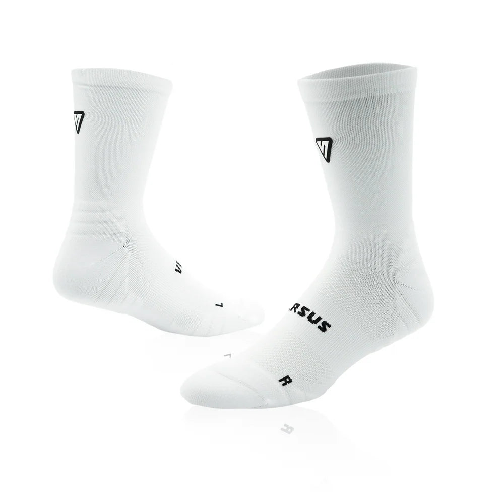 White socks with Versus logo on a white background