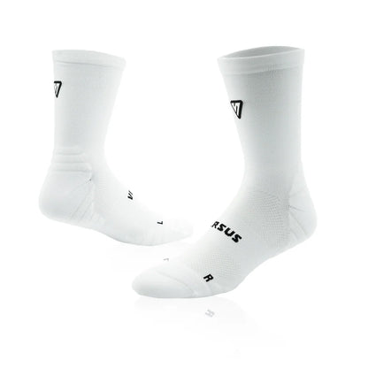 White socks with Versus logo on a white background