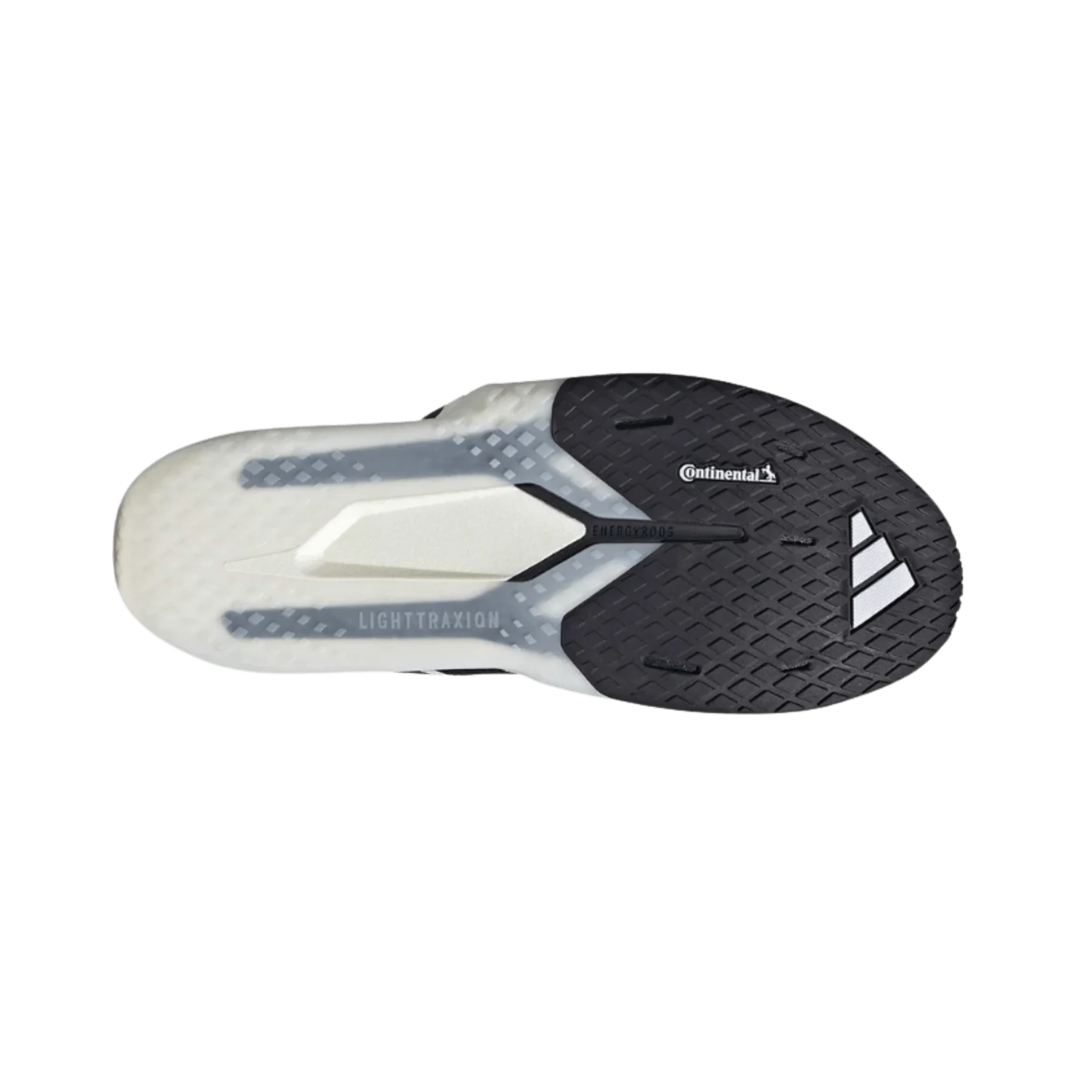 Black and white Adidas Men's Dropset Pro athletic shoe sole with Adidas logo on a white background