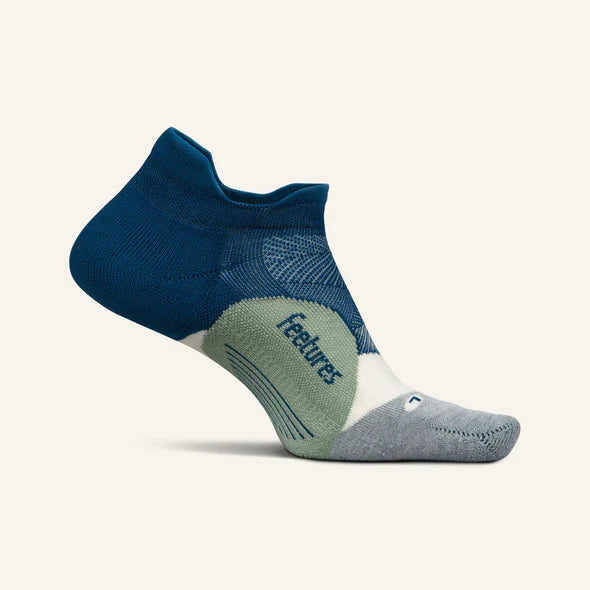 Feetures Elite Light Cushion Tab socks blue and grey