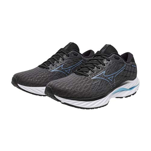 Mizuno Men's Wave Inspire 20 Iron Gate/Parisian Blue/Black, two shoes side by side