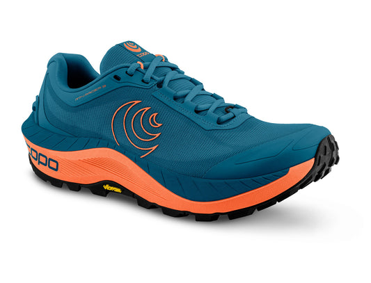 Topo Athletic MTN Racer 3 blue/orange front side view