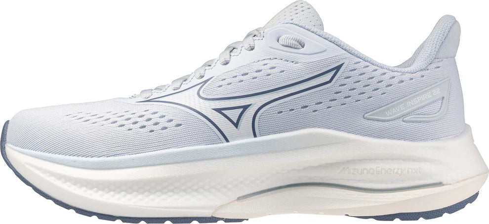 White running shoe with a visible brand logo on a white background