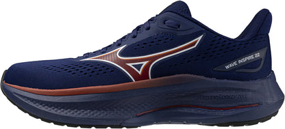 Mizuno Wave Inspire 22 men's Blue running shoe with brand logo on a white background