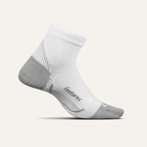 Feetures Plantar Fasciitis Relief Ultra Light Cushion Sock (LARGE-White)
