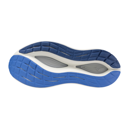 Blue and white shoe sole on a white background