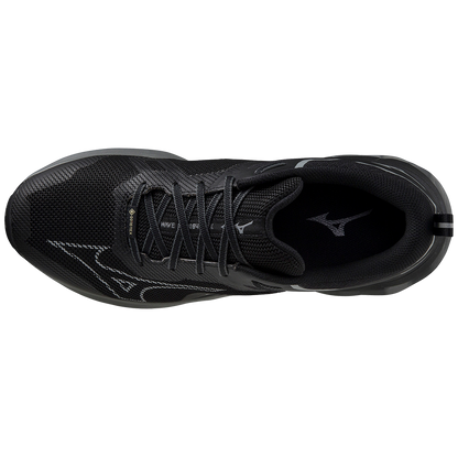 Mizuno Wave Ibuki 4 GTX multi terrain running shoe black top view