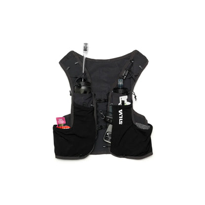 Black Silva running vest with bottles and gels