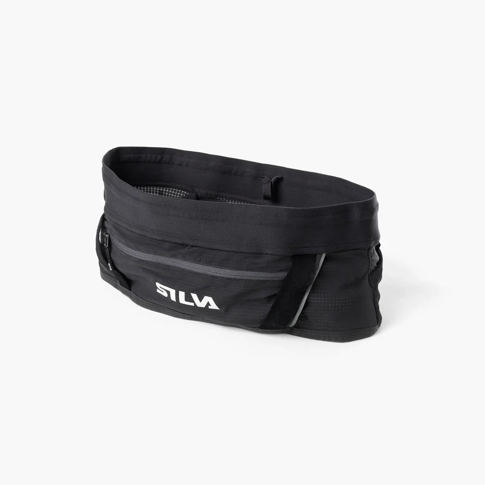 Black Silva waist bag on a white background