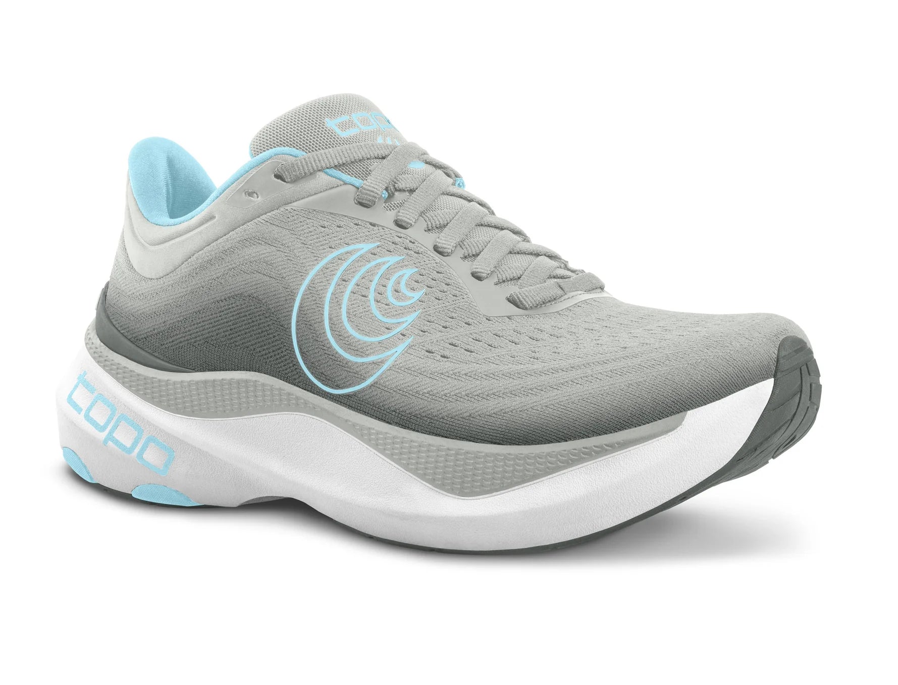 Topo Athletic Women's Aura grey and blue running shoe