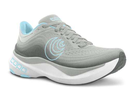 Topo Athletic Women's Aura grey and blue running shoe