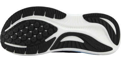 Close-up of the outsole of a 361 Kairos running shoe, showing a black and white tread pattern.