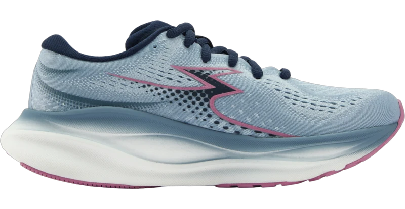 A light blue and white 361 Ventus 2 running shoe with pink and black accents, shown from a side profile view on a white background.