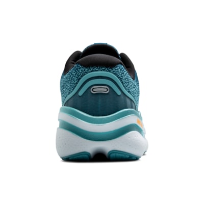 Brooks men's Ghost Max 2 teal and white rear view single