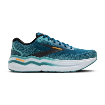 Brooks men's Ghost Max 2 teal and white side view