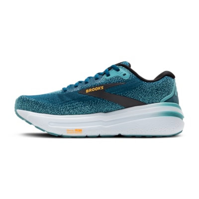 Brooks men's Ghost Max 2 teal and white medial side view