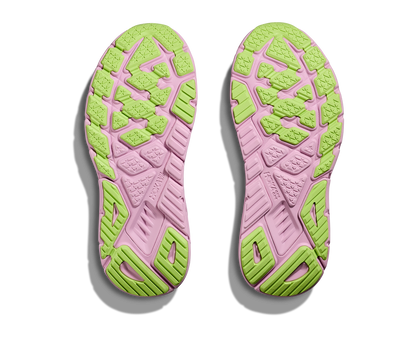 Hoka Arahi 7 women's stability running shoe gray and pink outsole