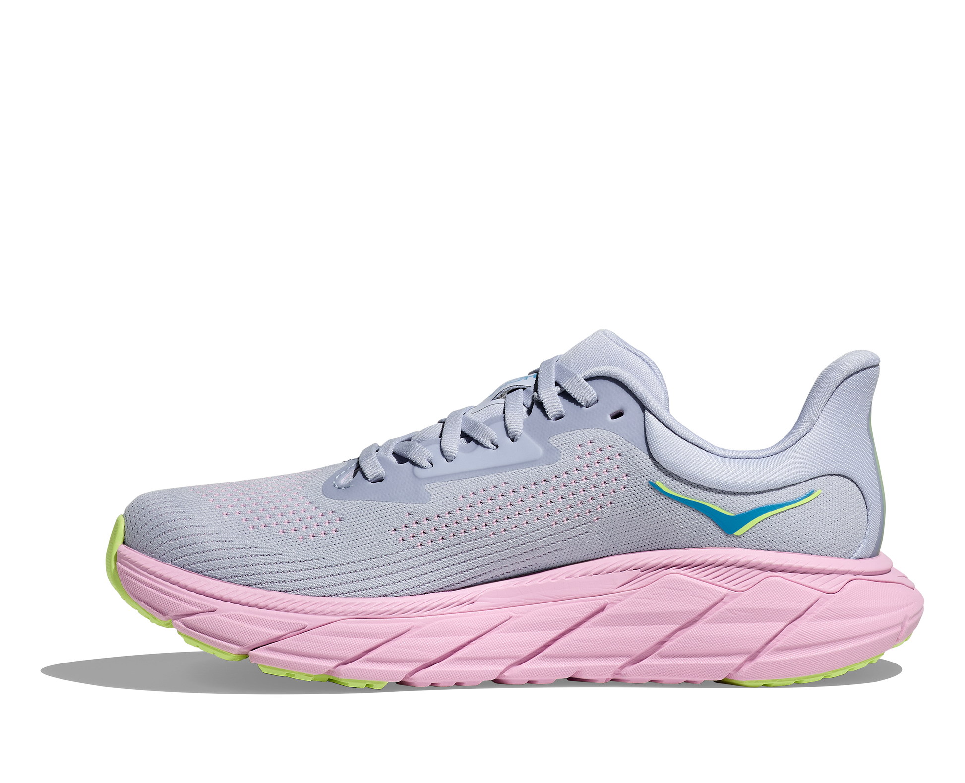 Hoka Arahi 7 women's stability running shoe gray and pink medial view