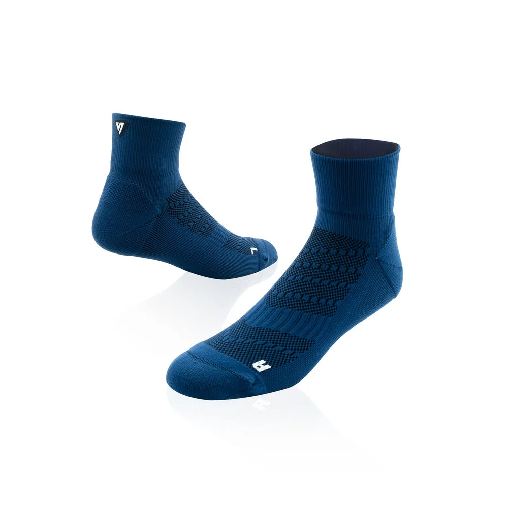 Pair of blue socks on a white background