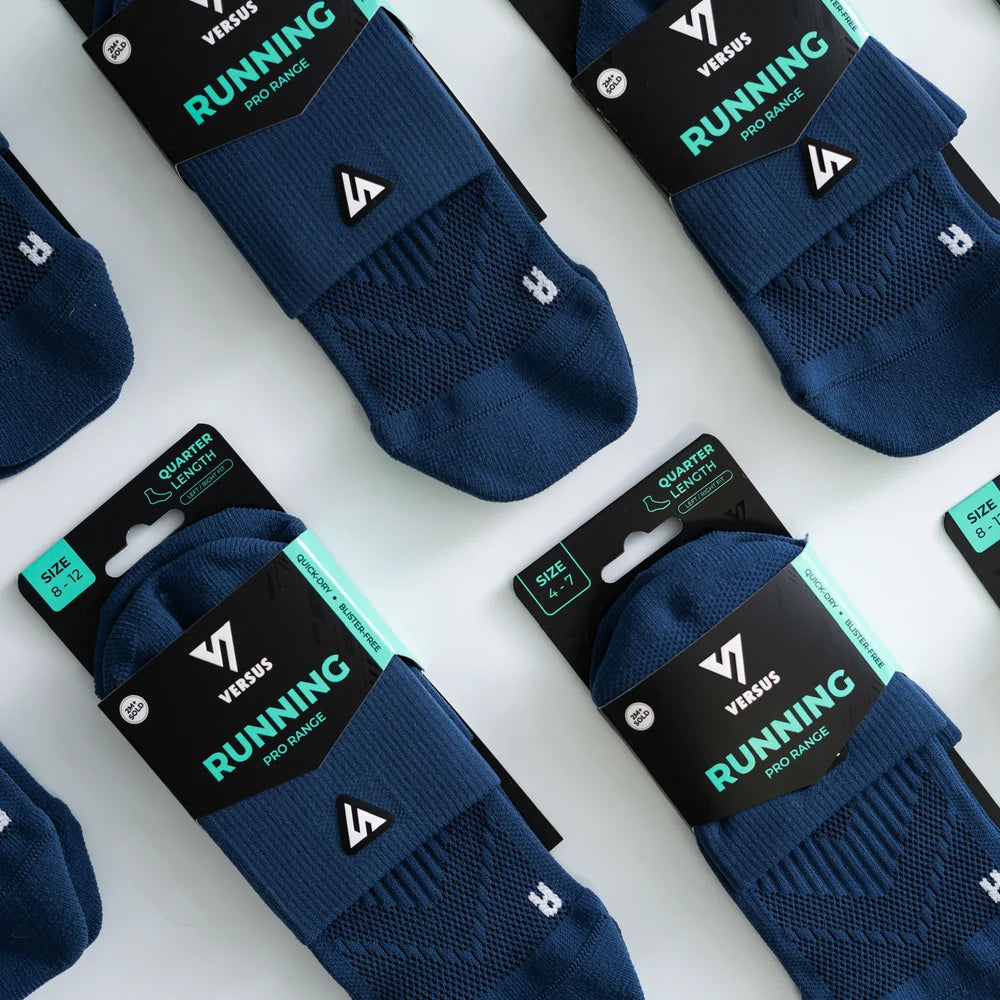 versus space blue socks in packaging