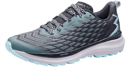 361 Taroko women's trail running shoe gray. black, light blue
