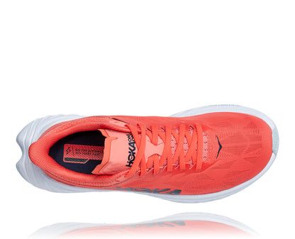 Hoka Women's Carbon X2 running shoe red and white